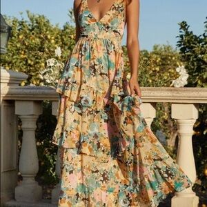 Vici Collection Floral Tiered Dress Size Small